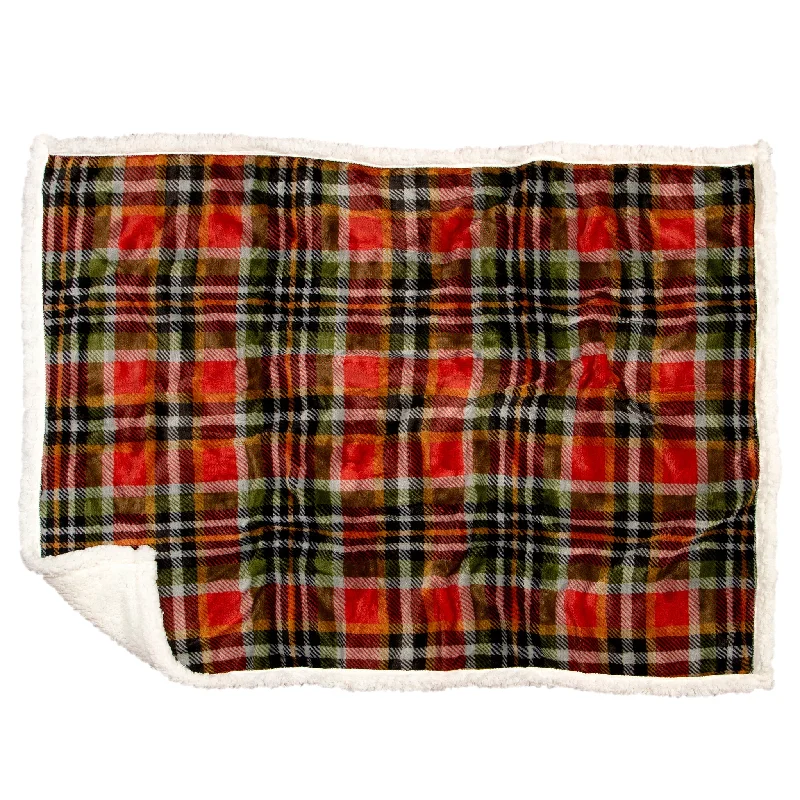 Dog Throw Rust Sage Plaid