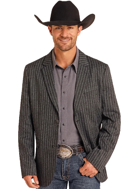 Cowboy Sports Coat - Black Paisley Stripe