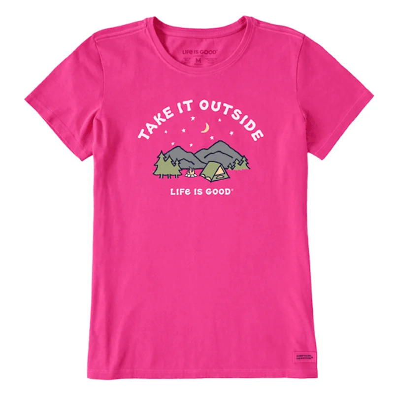 Hiking Shorts neutral tones-Women's Take it Outside Camping Short Sleeve Tee