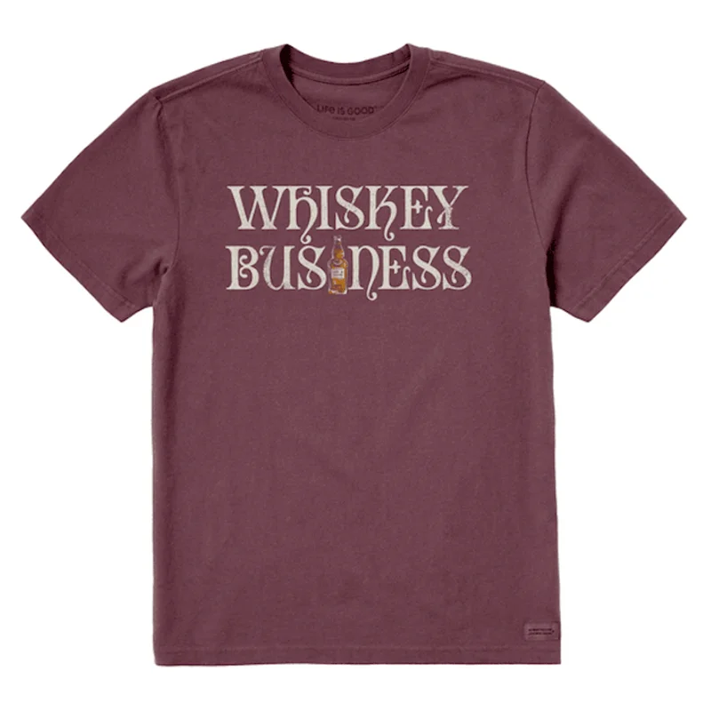 Hiking Shorts for downhill trails-Men's Whiskey Business Bottle Short Sleeve Tee